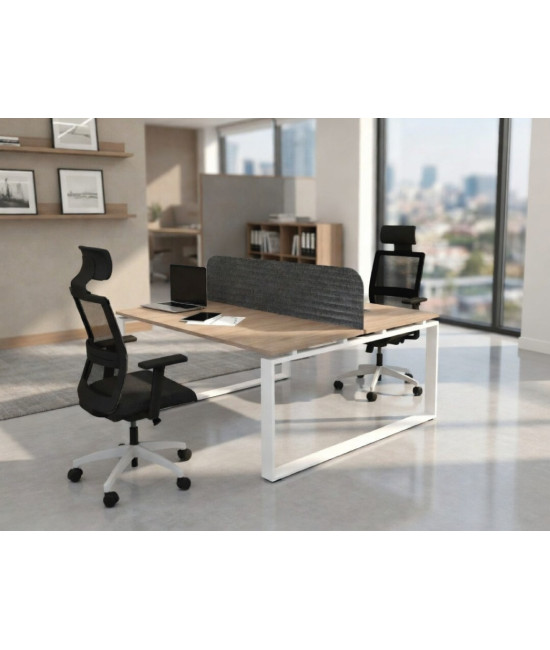 Mesa divisória acústica BENCH MODERN com linhas curvas 2P