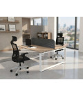 Mesa divisória acústica BENCH MODERN com linhas curvas 2P