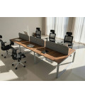 Mesa BENCH MODERN com divisória acústica lisa 6P