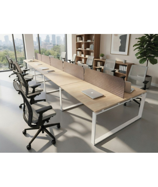 Mesa BENCH MODERN con Separador Acústico con Líneas Curvadas 10P. Mejor Calidad y Precio