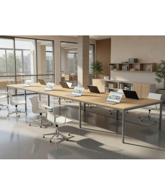 【Mesa de trabajo Bench Contour de 8 puestos】Mejor Calidad y Precio