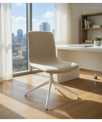 Silla de oficina tapizada, NOOM 50 BLANCA. Mejor calidad