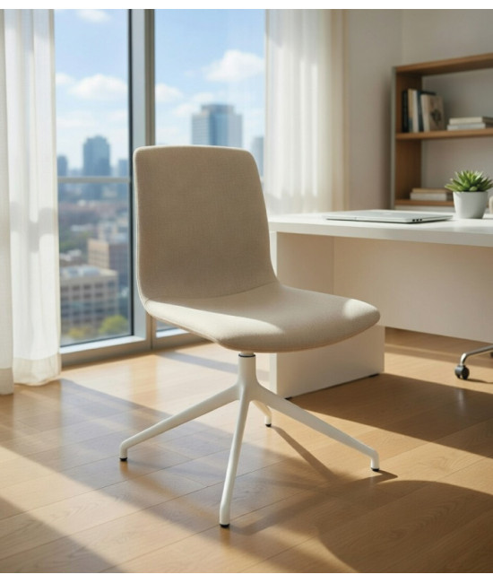 Silla de oficina tapizada, NOOM 50 BLANCA. Mejor calidad