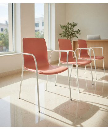 Silla de polipropileno, 4 patas,  NOOM 50 BLANCO. Mejor calidad