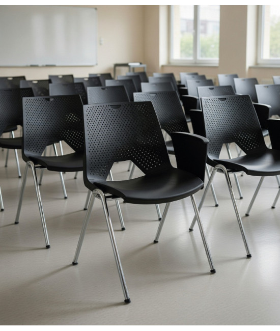 【Silla de formación polipropileno con pala de escritura STRIKEPOLI-PALA】