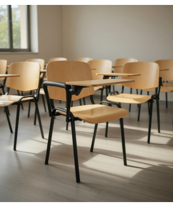 【Silla formación en madera y pala de escritura BASICMADERA-PALA】