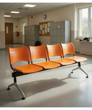 【Bancada con asiento y respaldo en polipropileno BANCADA POLI-4】