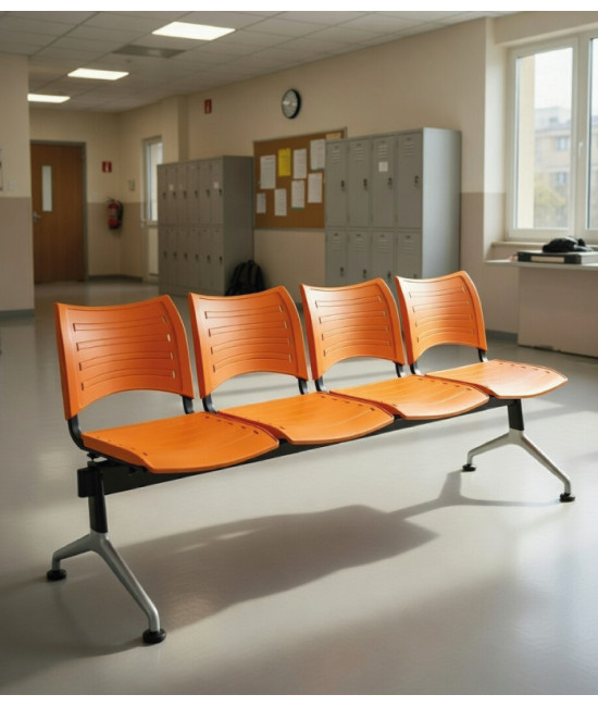 【Bancada con asiento y respaldo en polipropileno BANCADA POLI-4】