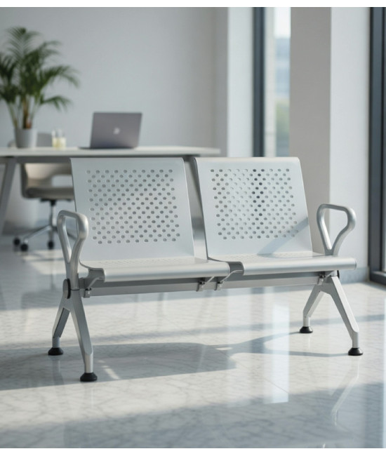 【Bancada asiento y respaldo metálico HOKAY 2P】