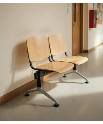 【Bancada con asiento y respaldo en polipropileno BANCADA MADERA-2】