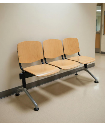 【Bancada con asiento y respaldo en polipropileno BANCADA MADERA-3】