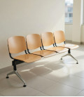 【Bancada con asiento y respaldo en polipropileno BANCADA MADERA-4】