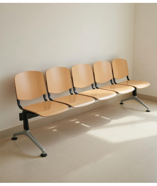 【Bancada con asiento y respaldo en polipropileno BANCADA MADERA-5】