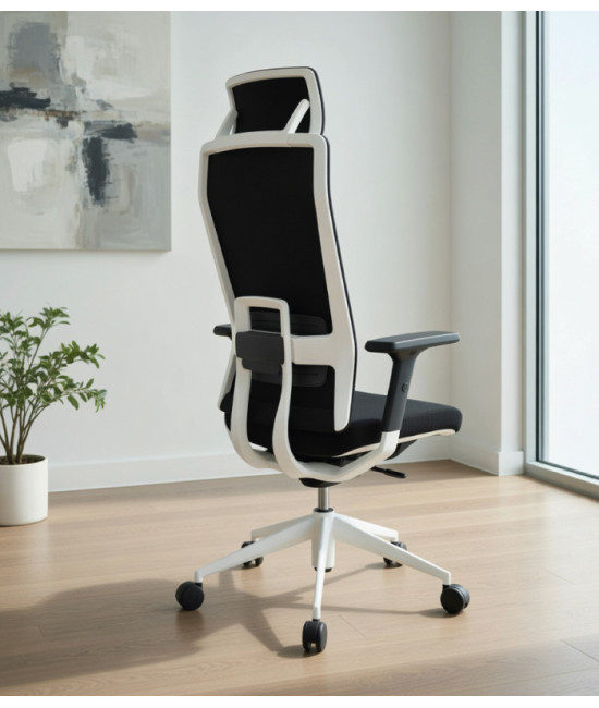 Silla de dirección, estructura blanca, TNK FLEX