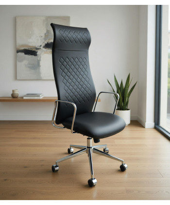 Silla de dirección para oficina Vesta Style Alto tapizada y cromada