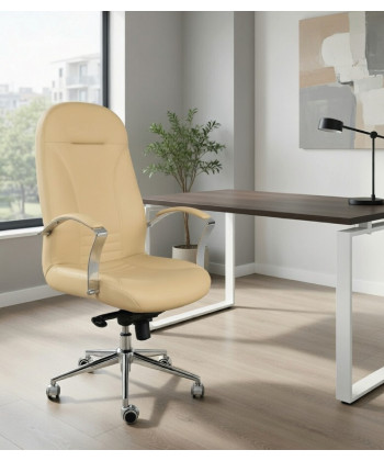 Sillón giratorio de oficina y despacho, tapizado en polipiel. Calidad a buen precio.