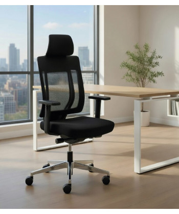 【Sillón giratorio de respaldo alto con cabecero integrado MARENTEL AGN】