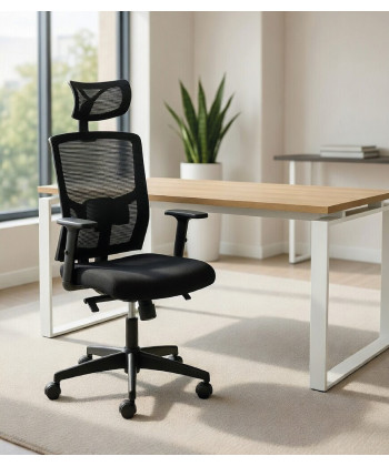 ▷ Silla giratoria con soporte lumbar y cabecero regulable