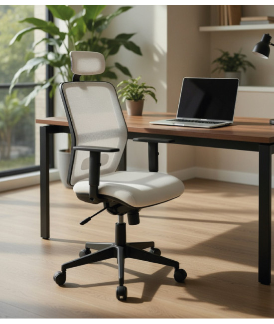 ▷ Silla Oficina Operativa Kerry Cabezal | Carcasa Blanca o Negra