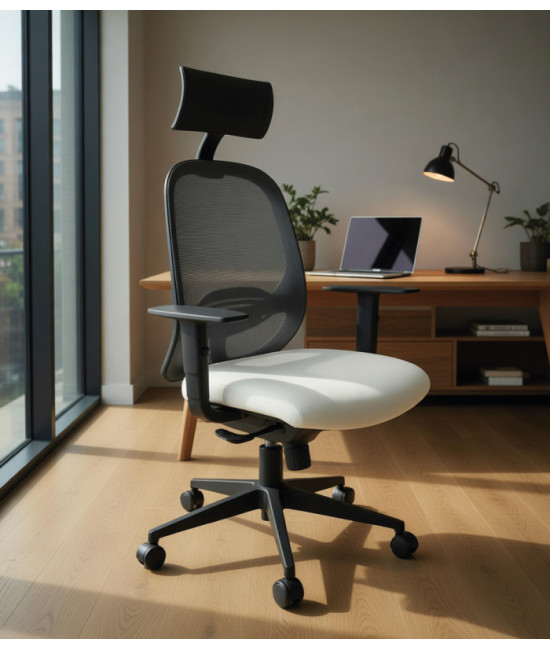 Sillón respaldo malla y tapizado en napel. Buen precio