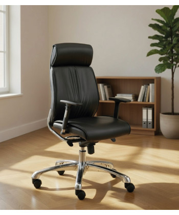 【Sillón giratorio de respaldo alto, en EcoPiel alta calidad MOSKIRA AGN】