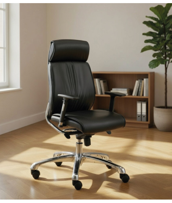 【Sillón giratorio de respaldo alto, en EcoPiel alta calidad MOSKIRA AGN】