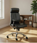 【Sillón giratorio de respaldo alto, en EcoPiel alta calidad MOSKIRA AGN】