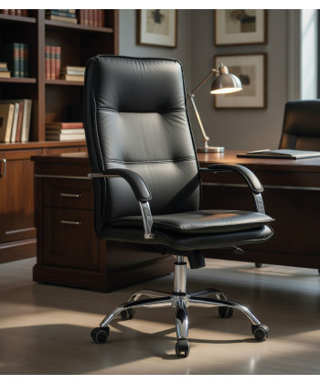 Sillón de similpiel, con respaldo alto, NEROTH