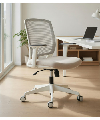 Sillón de oficina Luna con cabezal incorporado y tapizado en napel