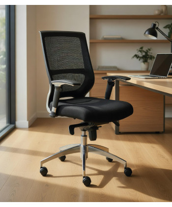 【Silla giratoria respaldo alto de malla con tensor presión MALORA GN】