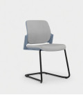 Silla tapizada, con base patín, GENESI T 45. Mejor calidad y precio.