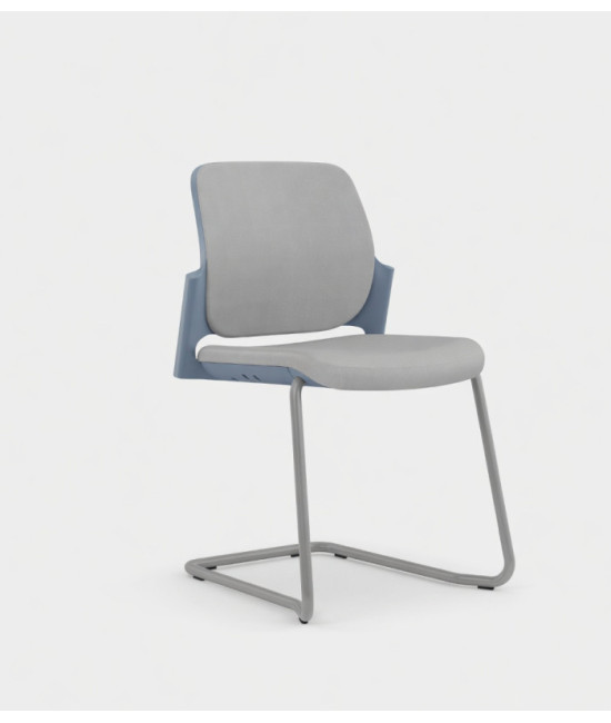 Silla tapizada, con base patín, GENESI T 45. Mejor calidad y precio.