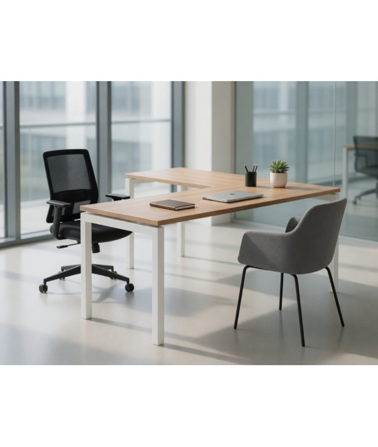 Mesa de escritório SÉRIE 6000 COM ALA – Melhor qualidade e preço
