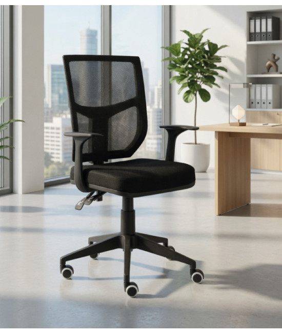 【Silla giratoria con brazos fijos RIOMAR GN】Mejor Calidad y Precio