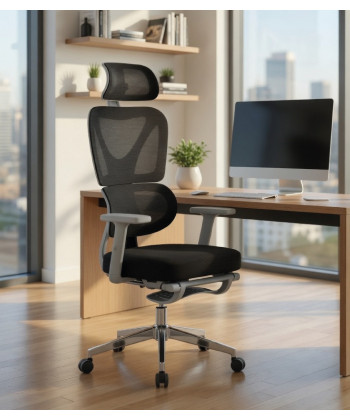 Sillón ergonómico alto, con respaldo de malla, DURBUY