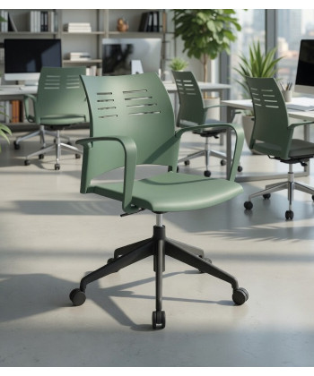Silla giratoria de polipropileno con brazos SPACIO. Silla ligera y resistente. Elevación a gas