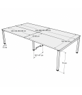 Mesa BENCH 4 PUESTOS SERIE 6000 SIN SEPARADOR. Mejor calidad y precio