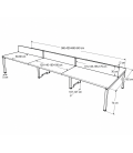 Mesa BENCH 6 PUESTOS SERIE 6000 CON SEPARADOR. Mejor calidad y precio.