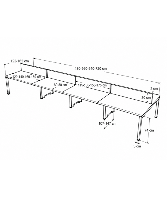 Mesa Bench 8 Postos Série 6000 com Separador – Melhor Qualidade e Preço