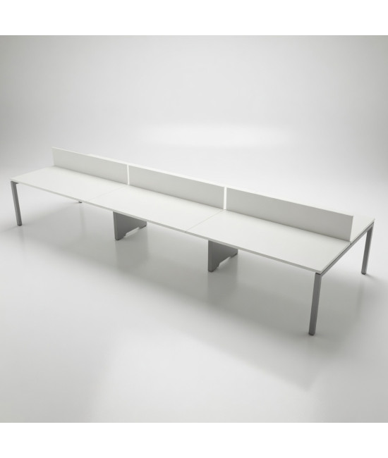 Mesa BENCH 6 PUESTOS SERIE 6000 CON SEPARADOR. Mejor calidad y precio.