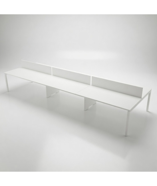 Mesa BENCH 6 PUESTOS SERIE 6000 CON SEPARADOR. Mejor calidad y precio.