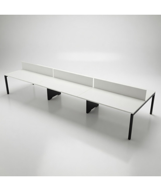 Mesa BENCH 6 PUESTOS SERIE 6000 CON SEPARADOR. Mejor calidad y precio.