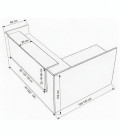 Balcão ML em forma de L com tampo de mesa bi-laminado ao melhor preço