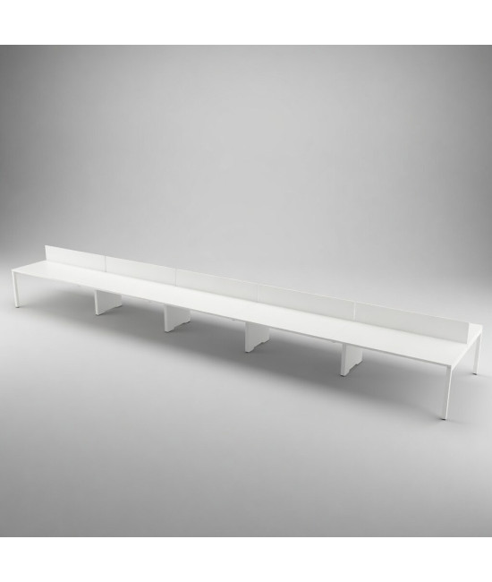 Mesa Bench para 10 Postos de Trabalho SÉRIE 6000 com Separador