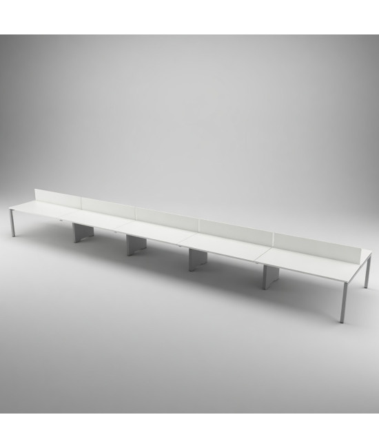Mesa Bench para 10 Postos de Trabalho SÉRIE 6000 com Separador