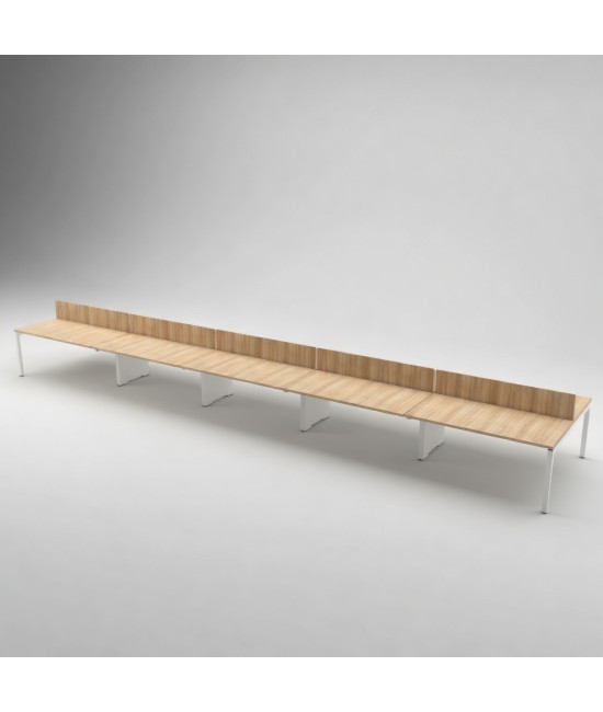 Mesa Bench para 10 Postos de Trabalho SÉRIE 6000 com Separador