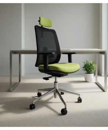 Silla giratoria, con base de aluminio y cabezal, ANÍBAL