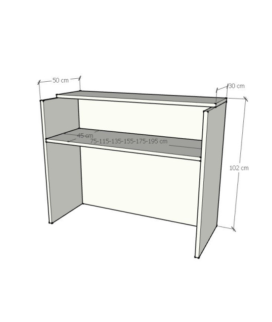 Mostrador New con mesa de trabajo | Oficit