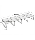 【Mesa de trabajo Bench Modern de 8 puestos ML sin separador】Mejor Calidad y Precio