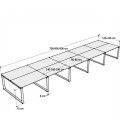 【Mesa de trabajo Bench Modern de 10 puestos ML Sin Separador】Mejor Calidad y Precio